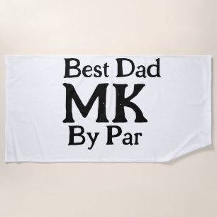 Best dad by par monogram father's day simple rusti beach towel