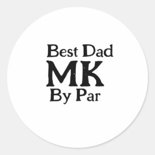 Best dad by par monogram father's day simple rusti classic round sticker