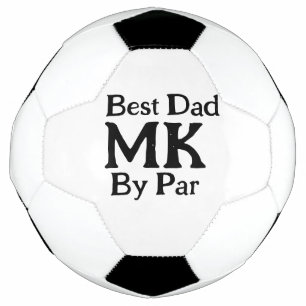 Best dad by par monogram father's day simple rusti football