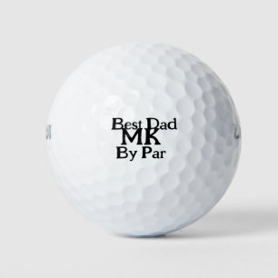 Best dad by par monogram father's day simple rusti golf balls