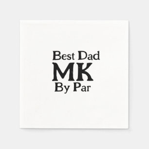 Best dad by par monogram father's day simple rusti napkin