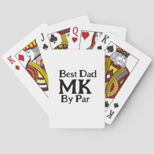 Best dad by par monogram father's day simple rusti playing cards