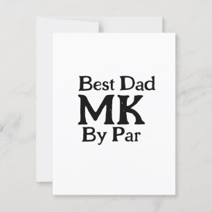 Best dad by par monogram father's day simple rusti postcard