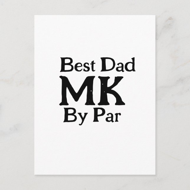 Best dad by par monogram father's day simple rusti postcard (Front)