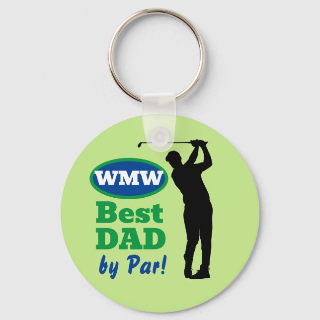 Best Dad By Par! Monogram Golf Key Ring (Front)