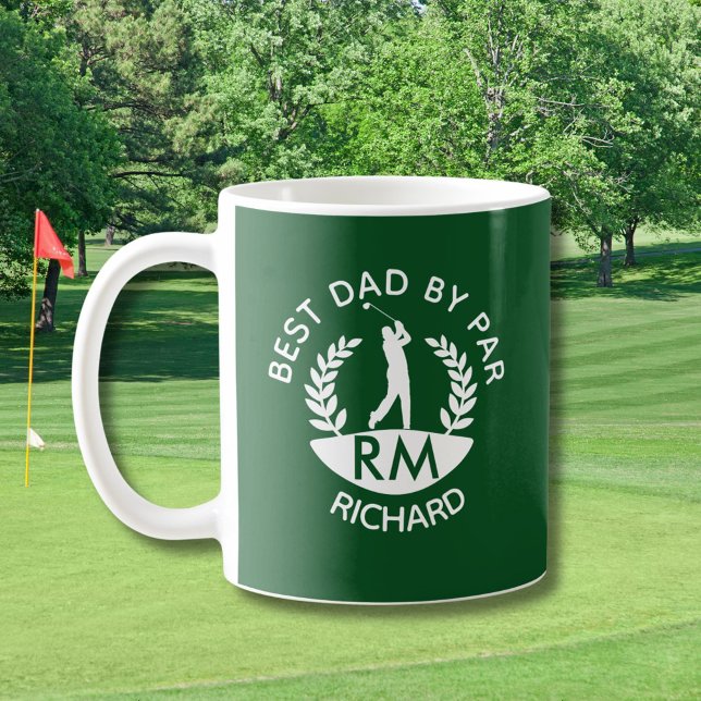 BEST DAD BY PAR MONOGRAM NAME COFFEE MUG (Creator Uploaded)