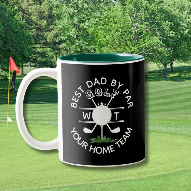 BEST DAD BY PAR MONOGRAM  Two-Tone COFFEE MUG (Creator Uploaded)