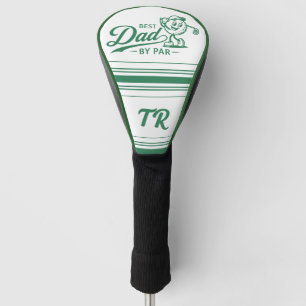 Best Dad by Par Monogrammed Initials Retro Golfer Golf Head Cover