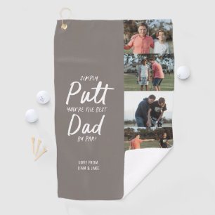 Best Dad By Par multi Photo Golf Fathers Day taupe Towel