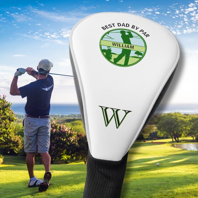 BEST DAD BY PAR NAME CUSTOM MONOGRAM  GOLF HEAD COVER (Creator Uploaded)
