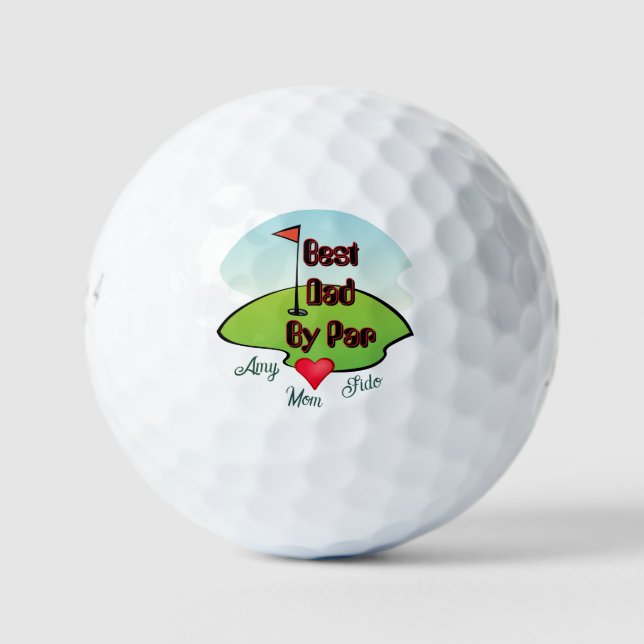 Best Dad by Par -Name/ Initial  Golf Balls (Front)
