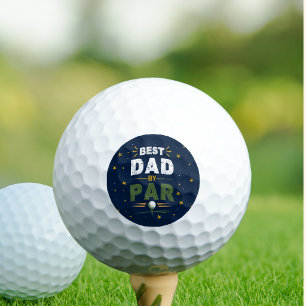 Best Dad By Par Navy Green Star Father's Day Gift Golf Balls