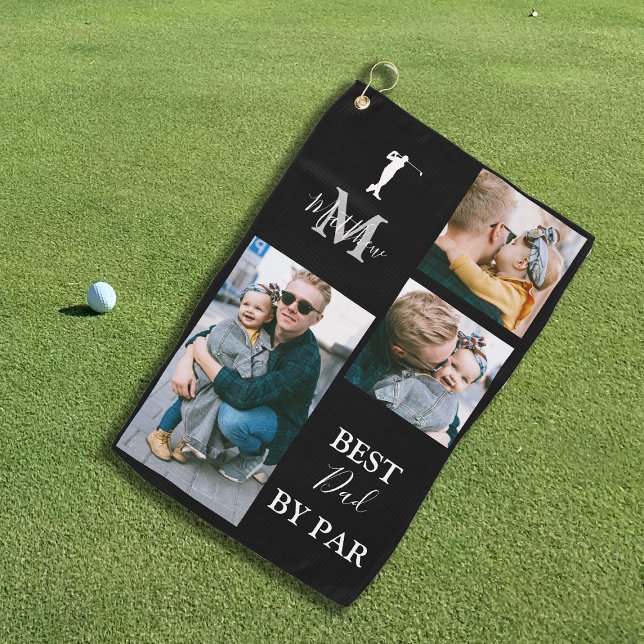 Best Dad By Par | Personalised 3 Photo Golf Towel (Creator Uploaded)