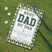Best Dad by Par Personalised Golf Towel Gift