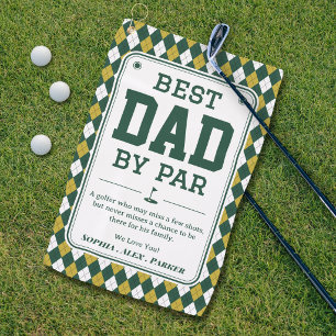 Best Dad by Par Personalised Golf Towel Gift