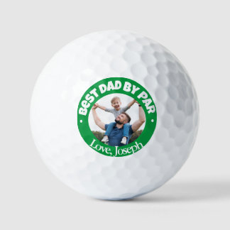 Best Dad by par personalised Green golf balls 