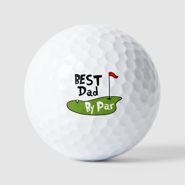 Best Dad By Par Personalised Name Golf Balls (Front)