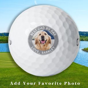Best Dad By Par Personalised Pet Dog Photo  Golf Balls