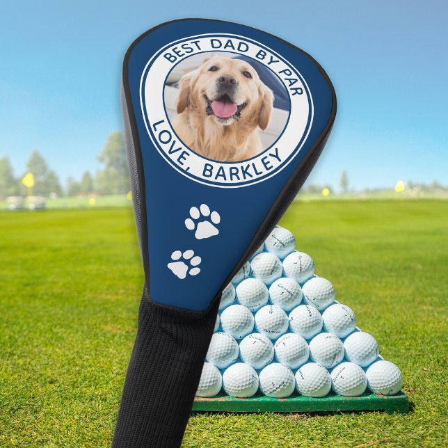 Best Dad By Par Personalised Pet Dog Photo Golf Head Cover (Creator Uploaded)