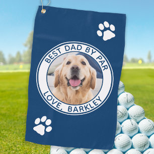 Best Dad By Par Personalised Pet Dog Photo Golf Towel