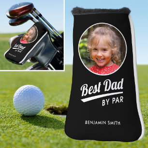 Best Dad By Par Personalised Photo Black Putter Golf Head Cover