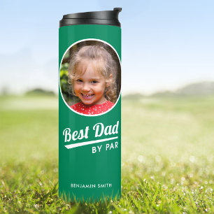 Best Dad By Par Personalised Photo Green Golf Thermal Tumbler