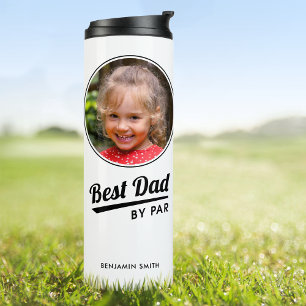 Best Dad By Par Personalised Photo White Golf Thermal Tumbler