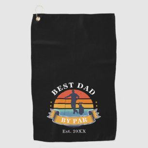 Best Dad By Par Personalised Retro Fathers Day Golf Towel