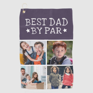 Best Dad By Par Photo Collage Golf Towel