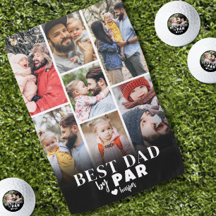 Best Dad By Par Photo Collage Golf Towel