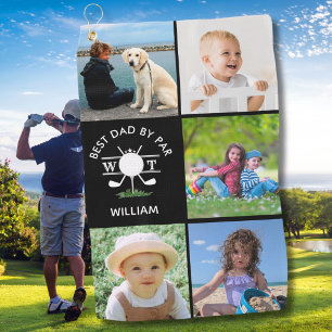 Best Dad By Par Photo Collage  Golf Towel
