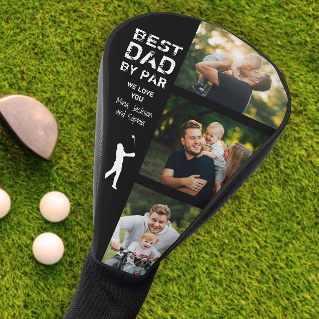Best Dad By Par Photo Cool Golfer Father's Day Golf Head Cover (Creator Uploaded)
