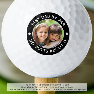 BEST DAD BY PAR Photo Funny Custom Colours Golf Balls