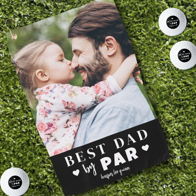 Best Dad By Par Photo Golf Towel (Best Dad By Par Photo Golf Towel )