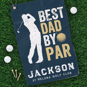 Best Dad By Par Photo  Golf Towel