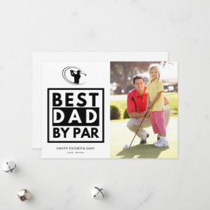 Best Dad by Par Photo Golfing Father's Day  Holiday Card