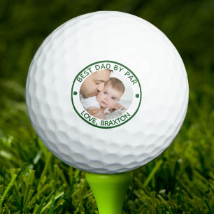 BEST DAD BY PAR Photo Green Personalised Golf Balls