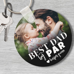 Best Dad By Par Photo Key Ring