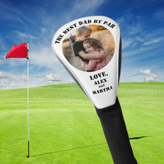 Best Dad By Par Photo Kid Names Personalizable Golf Head Cover