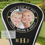 BEST DAD BY PAR Photo Monogram Black Gold Golf Head Cover<br><div class="desc">For the special golfer father, create a photo golf head cover with the suggested editable title BEST DAD BY PAR and personalised with a photo, your custom text beneath and his monogram in black and gold. CHANGES: Change the text font style, colour, size and placement in EDIT. ASSISTANCE: For help...</div>