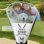 BEST DAD BY PAR Photo Monogram Black White Golf Head Cover<br><div class="desc">Create a custom personalised photo golf head cover for a golfer Dad with the editable funny title BEST DAD BY PAR and monogram shown in an editable black text colour you can change to a complementary colour to your picture, his golf bag or his favourite colour. Memorable gift for Fathers...</div>