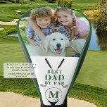 BEST DAD BY PAR Photo Monogram Green Golf Head Cover<br><div class="desc">Create a custom personalised photo golf balls for a golfer Dad with the editable funny title BEST DAD BY PAR and name(s) or other custom text shown in an editable green text colour you can change to a complementary colour to your picture, his golf bag or his favourite colour. Memorable...</div>