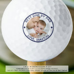 BEST DAD BY PAR Photo Navy Blue Personalised Golf Balls<br><div class="desc">For the special golf-enthusiast father, create a unique photo golf ball with the editable funny golf saying BEST DAD BY PAR and your message in your choice of colours (shown in navy blue). PHOTO TIP: Choose a photo with the subject in the middle and/or pre-crop it to a square shape...</div>