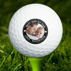BEST DAD BY PAR Photo Personalised Custom Colour Golf Balls