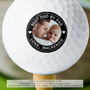 BEST DAD BY PAR Photo Personalised Custom Colour Golf Balls