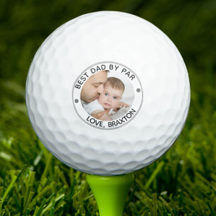BEST DAD BY PAR Photo Personalised Golf Balls