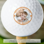 BEST DAD BY PAR Photo Personalised Golf Balls<br><div class="desc">Create custom, personalised photo golf balls with the editable funny title BEST DAD BY PAR and your custom text in your choice of text, dot and circle frame colours by changing in EDIT (shown in orange) for a special golf-enthusiast father as a birthday, Father's Day or holiday gift. ASSISTANCE: For...</div>