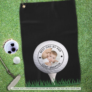 Best Dad By Par Photo Personalised Golf Towel