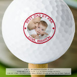 BEST DAD BY PAR Photo Red Personalised Golf Balls<br><div class="desc">Create a unique personalised photo golf ball for a special golfer Dad with the editable title BEST DAD BY PAR and your message in red. Makes a meaningful gift or keepsake for a birthday, Father's Day or holiday gift for him. ASSISTANCE: For help with design modification or personalisation, colour change...</div>