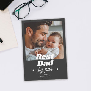 Best Dad By Par Retro Cool Photo Father's Day Card